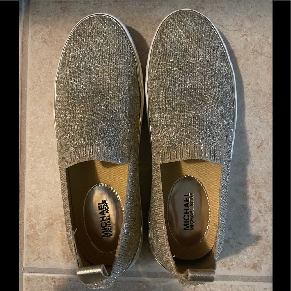 Gold Michael Kors slip on shoes